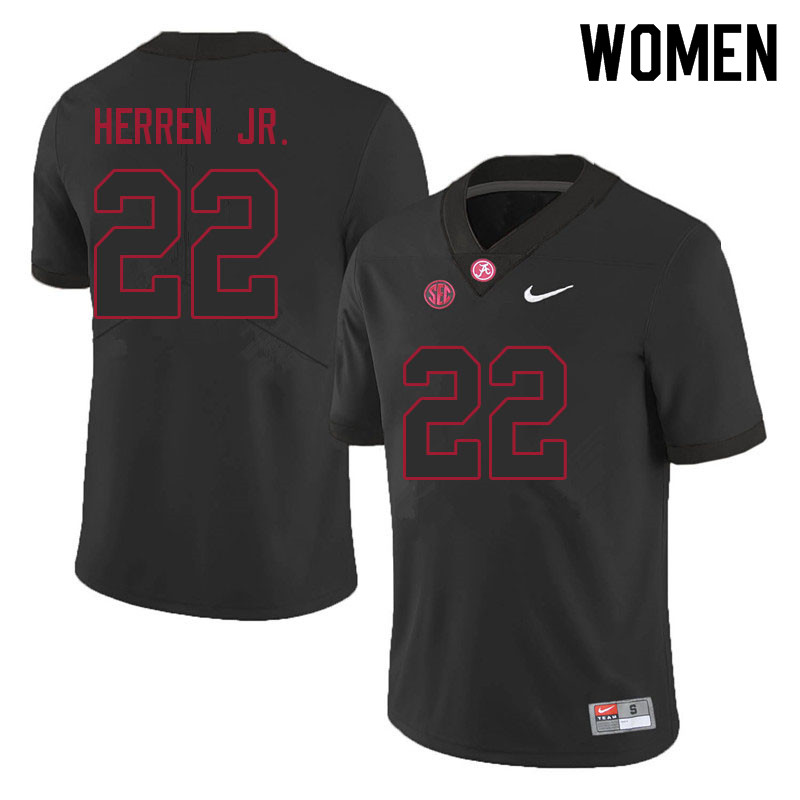 Women #22 Chris Herren Jr. Alabama Crimson Tide College Football Jerseys Sale-Black